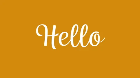 Hello Script Text on a Orange Background Video stock 296510070