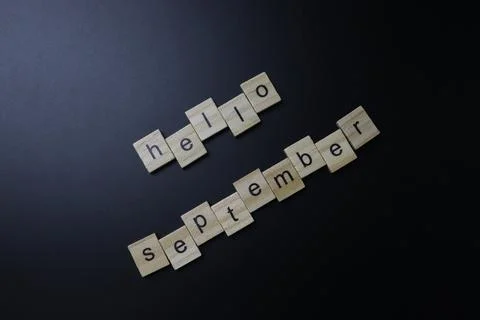 Hello September Letters Stock-Fotos