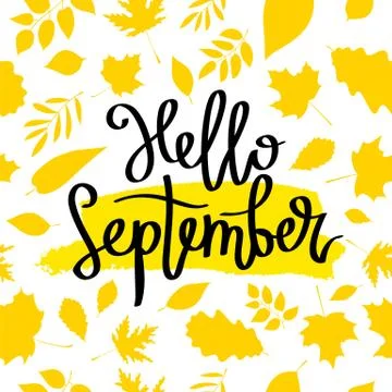 Hello September. The trend calligraphy. 스톡 일러스트