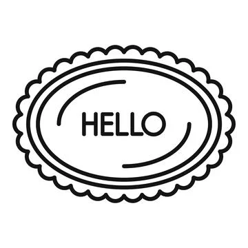 Hello sign with oval frame showing greeting and welcome Stock Illustration