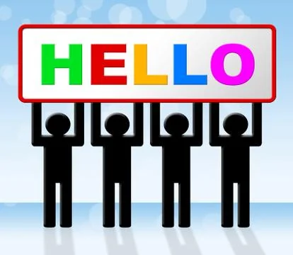 Hello sign representing how are you and good morning Stockillustratie
