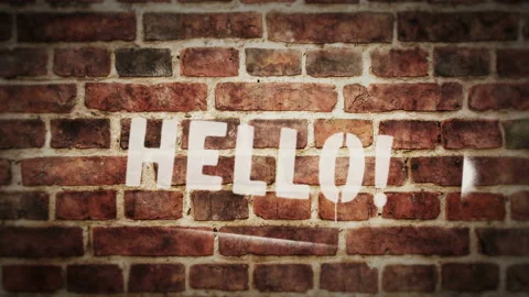 Hello sign spray painted on the brick wall Stock Footage 150829249
