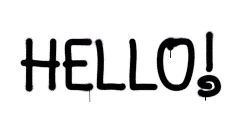 Hello sign spray painted isolated 스톡 동영상 150828457