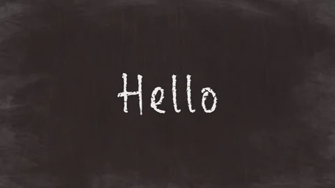 Hello - Simple Chalk Text Animation on Blackboard(HD) Stock Footage 319428896