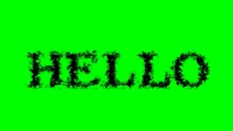Hello smoke text effect green isolated background Stock Footage 138722627