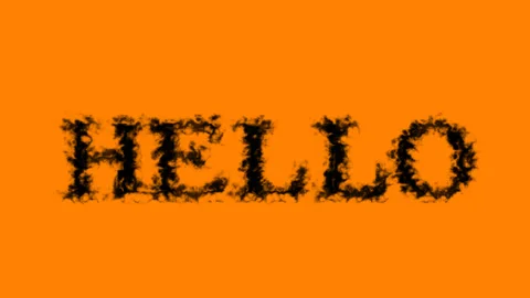 Hello smoke text effect orange isolated background Stock Footage 138722626