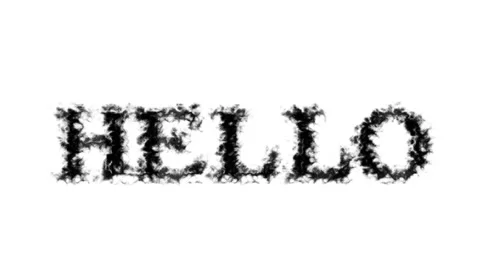 Hello smoke text effect white isolated background Stock Footage 138722632
