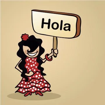 Hello from spain  people design Stock Illustration