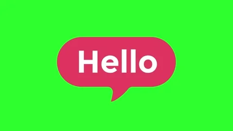 Hello speech bubble animation with chromakey. Stock Footage 297752136