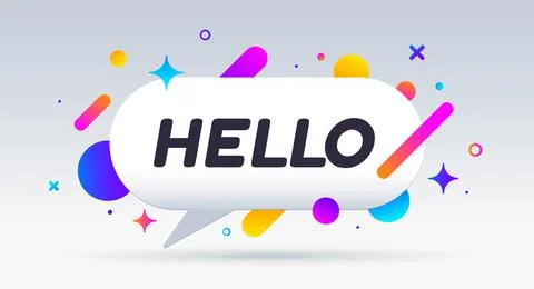 Hello, speech bubble. Banner, poster Stock Illustration