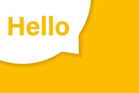 Hello speech bubble banner vector with copy space for business, marketing, fl Stock Illustration