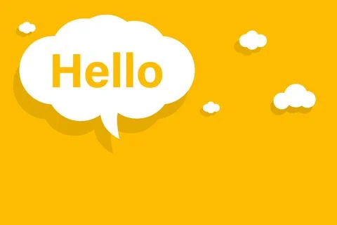 Hello speech bubble banner vector with copy space for business, marketing, fl Stock Illustration