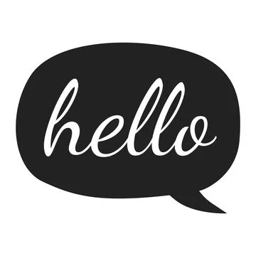 Hello speech bubble gray icon. Stock Illustration