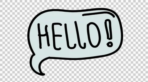 Hello speech bubble hand drawing illustration animation sketch background Stock Footage 44139386
