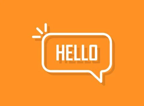 Hello speech bubble icon in flat style. Hi message vector illustration on i.. Stock Illustration