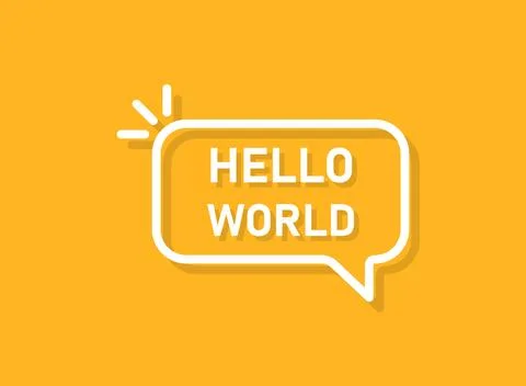 Hello speech bubble icon in flat style. Hi message vector illustration on i.. Illustrazione stock
