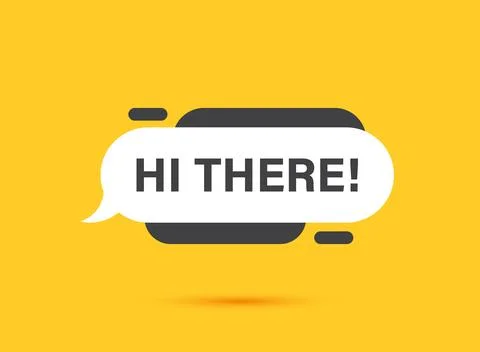 Hello speech bubble icon in flat style. Hi there message vector illustratio.. Stock Illustration