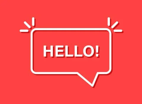 Hello speech bubble icon in flat style. Hi message vector illustration on i.. 스톡 일러스트