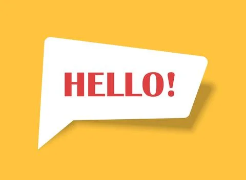 Hello speech bubble icon in flat style. Hi message vector illustration on i.. Illustrazione stock