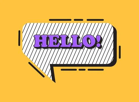 Hello speech bubble icon in flat style. Hi message vector illustration on i.. Stock Illustration
