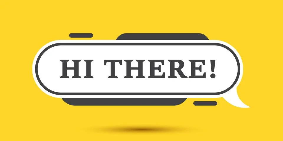 Hello speech bubble icon in flat style. Hi there message vector illustratio.. Illustrazione stock