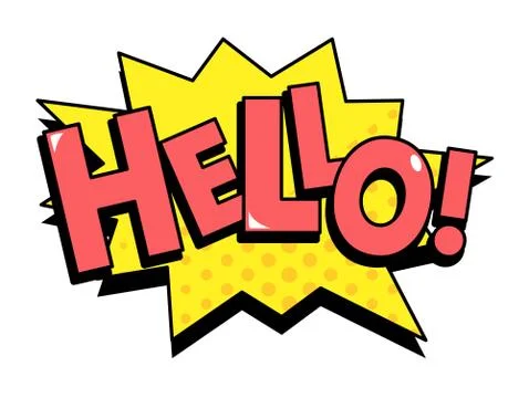 Hello speech bubble in retro style Illustrazione stock