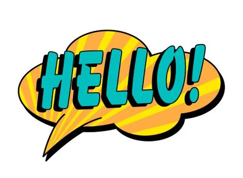 Hello speech bubble in retro style Illustrazione stock