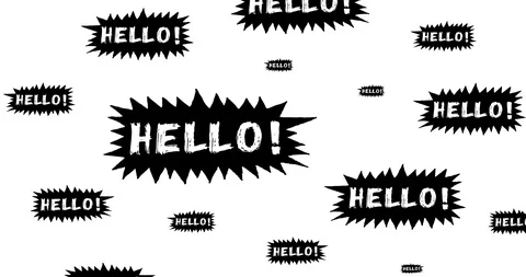 Hello Speech Bubble Scribble Animation Doodle Stock Footage 89830323