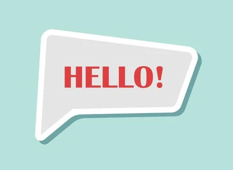 Hello speech bubble sticker icon in flat style. Hi message vector illustrat.. Stock Illustration