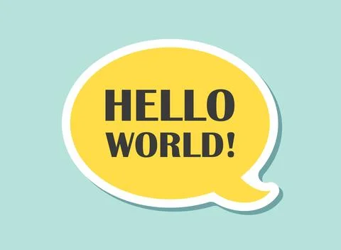 Hello speech bubble sticker icon in flat style. Hi message vector illustrat.. 스톡 일러스트