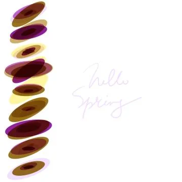 Hello spring, Abstract composition isolated on white. simple background art w Stock Illustration