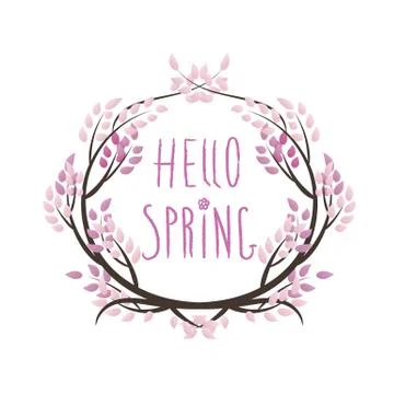 Hello Spring background Stock Illustration