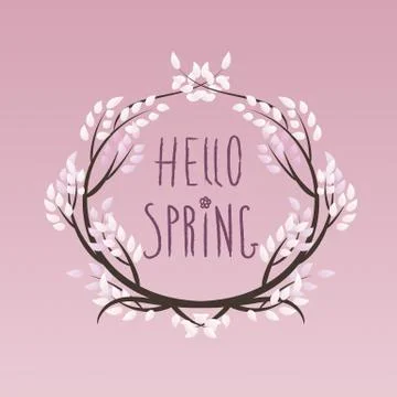 Hello Spring background Stock Illustration