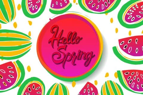 Hello spring background Stock Illustration