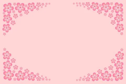 Hello spring bloom lettering flowers wreath frame minimal style postcard Stock Illustration