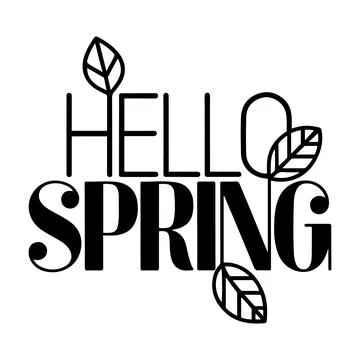 Hello Spring Bold Typography Leaf Icon Minimal Nature T Shirt Design Illustrazione stock
