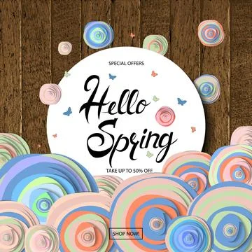 Hello Spring card design Stock-Illustration