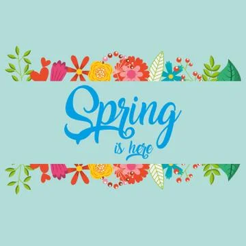 Hello spring card Stock Illustration