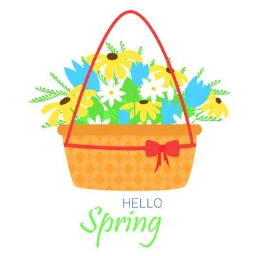 Hello spring card. Stock Illustration