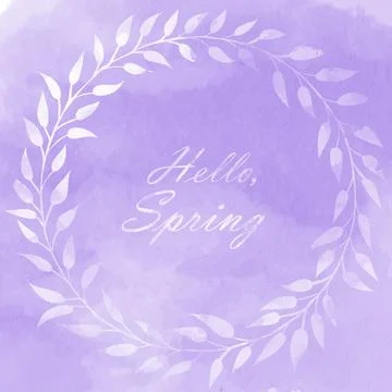 Hello spring early days of spring watercolor illustration Stock Illustration