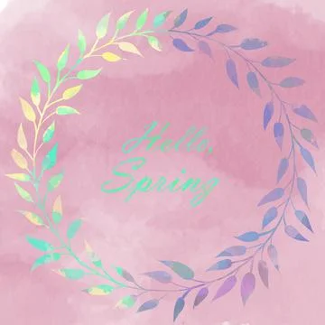Hello spring early days of spring watercolor illustration Stock-Illustration