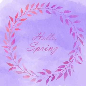 Hello spring early days of spring watercolor illustration Stock-Illustration