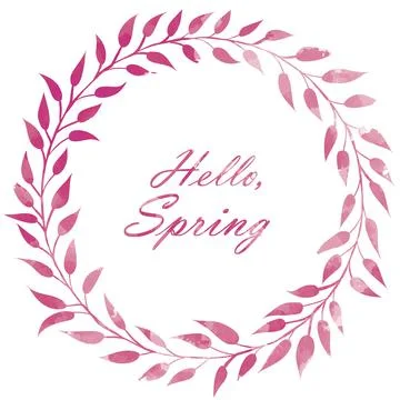 Hello spring early days of spring watercolor illustration Stock Illustration