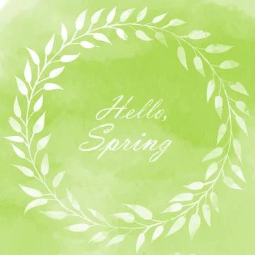 Hello spring early days of spring watercolor illustration Stock-Illustration