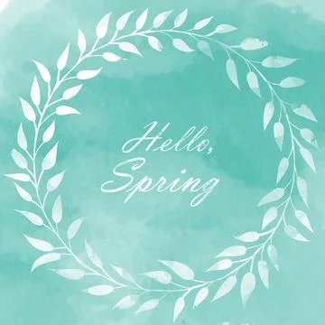 Hello spring early days of spring watercolor illustration Stock-Illustration