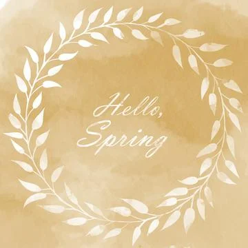 Hello spring early days of spring watercolor illustration Stock-Illustration