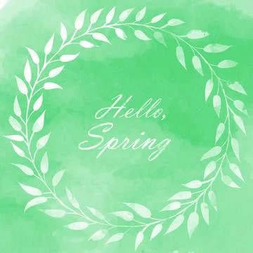 Hello spring early days of spring watercolor illustration Stock-Illustration