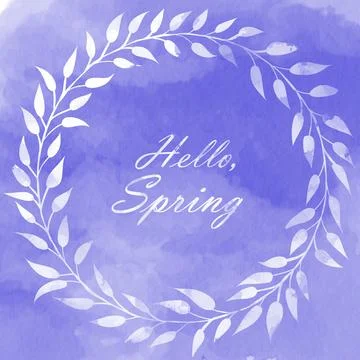 Hello spring early days of spring watercolor illustration Stock-Illustration