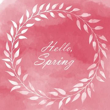 Hello spring early days of spring watercolor illustration Stock Illustration