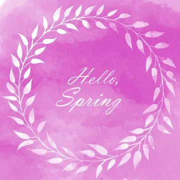 Hello spring early days of spring watercolor illustration Stock Illustration